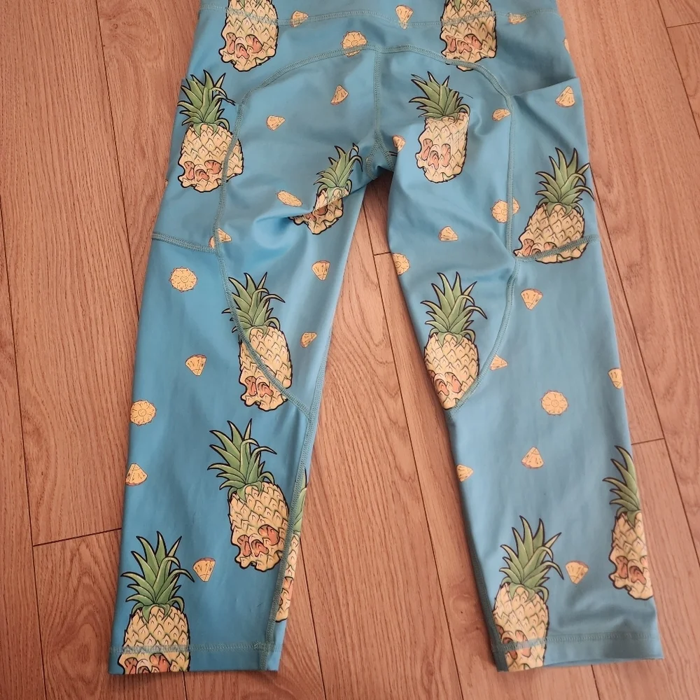 Feed Me Fight Me Skull Pineapple Leggings-Small